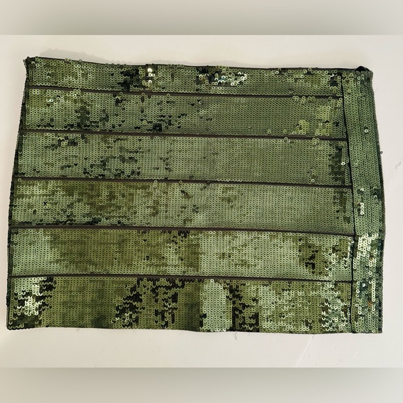 Haute Hippie SZ S Metallic Green Sequins Paillette Mini Skirt Women’s NWOT - Picture 2 of 5